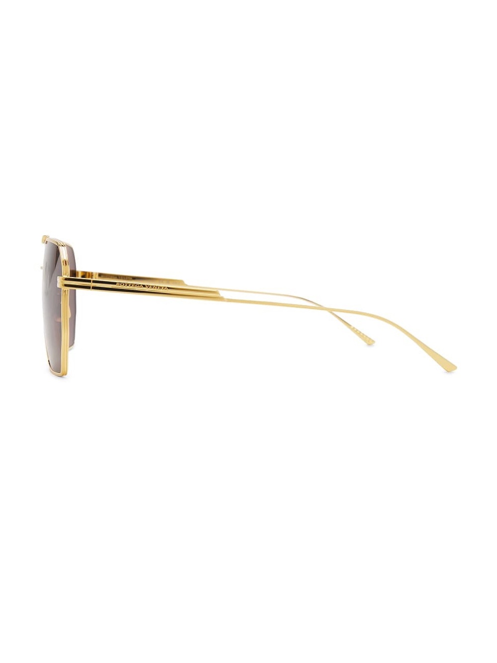 Bottega Veneta Gold Frame Brown Lens Geometric Aviator Sunglasses - Picture 3 of 6